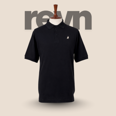 REVN Premium Black Men Polo Shirt (Regular Fit)