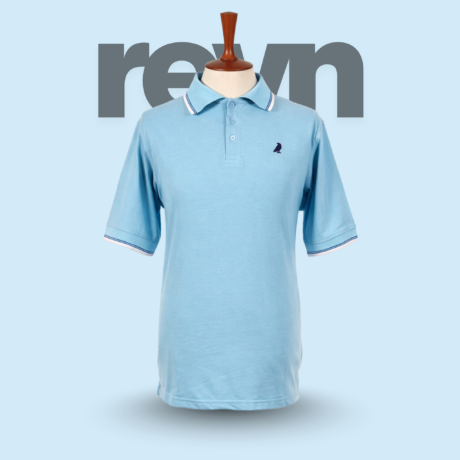 REVN Premium Sky Blue Men Polo Shirt (Regular Fit)